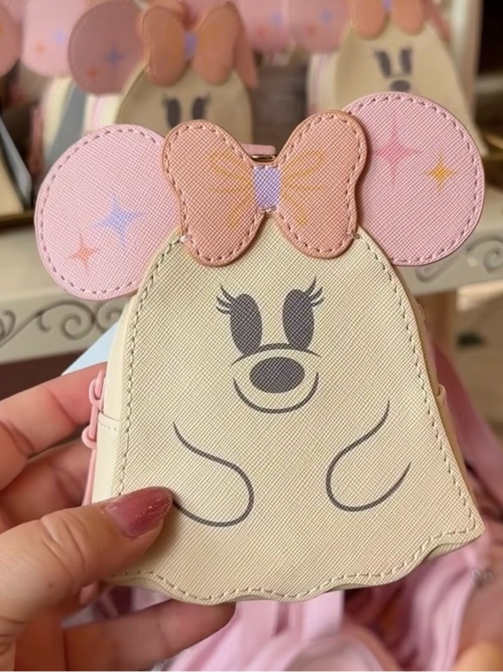 Disney Parks 2026 Halloween Pastel Cutie Minnie Ghost Zip Pouch Bag Charm